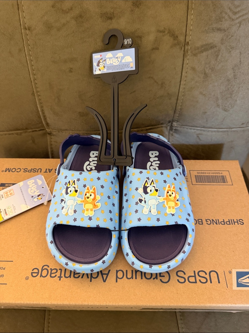 Bluey Kids' Light Blue Slide Sandals in Light Blue - Kids Shoes